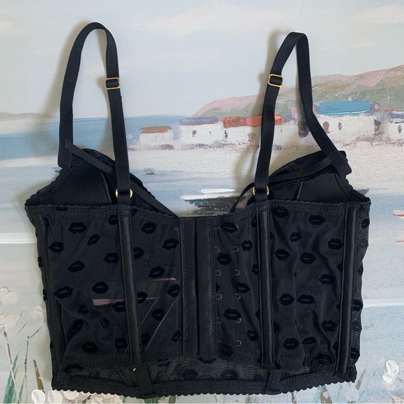 Victoria’s Secret Very Sexy Sheer Black Dainty Lace Corset Bra 32B💋💗🖤 - Picture 8 of 15